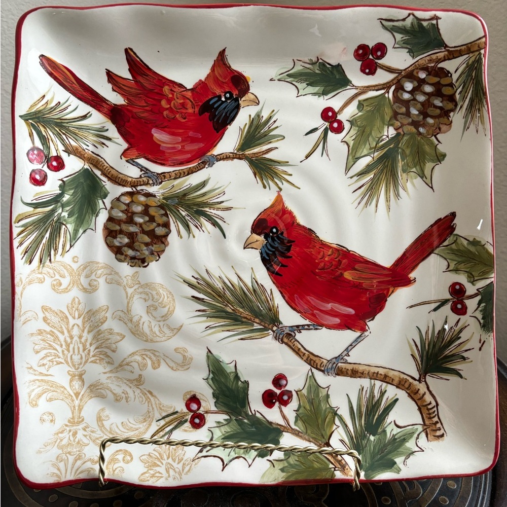 Cardinal serving platter